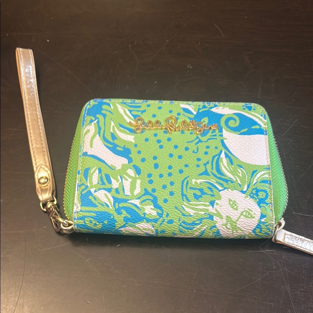 Lilly Pulitzer Green and Blue Wristlet
